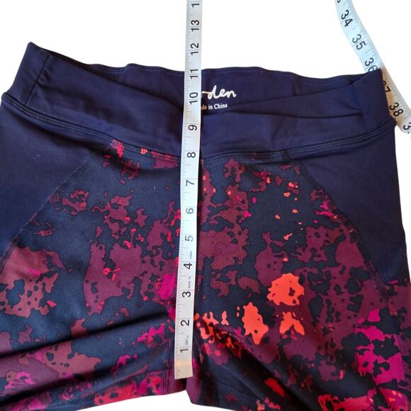 Boden Crossover Waist Leggings sz 8 Patterned Cropped Activewear - Picture 8 of 9